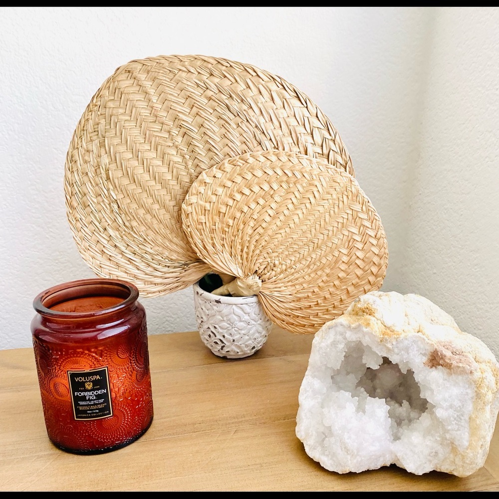 Two vintage Palm leaf fans!!